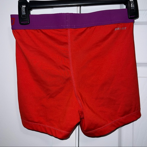 Red Nike Pro shorts, purple accents - Picture 2 of 3